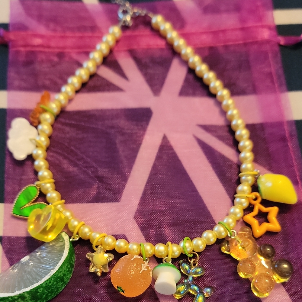 Colorful Beaded Charm Necklace